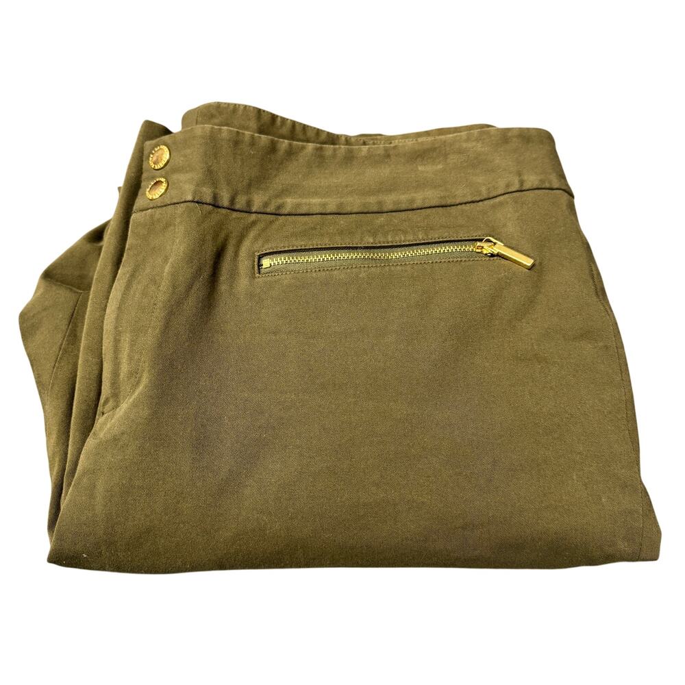 Lauren Ralph Lauren Pants Green Cotton Twill Coastal Womens 16 W (39x30 ACTUAL)